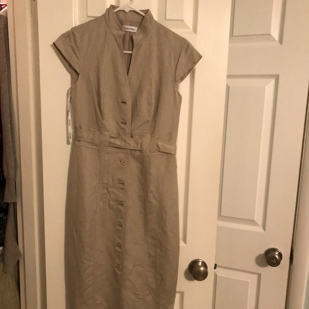 Banana Republic Tan Linen Dress
